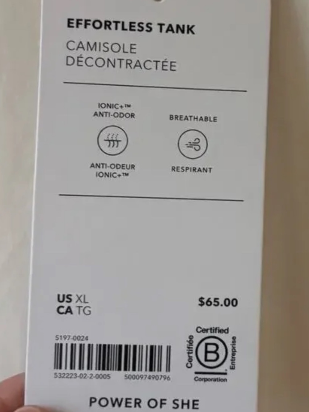 Sz S EUC Athleta Effortless Warm White Cotton Blend Athletic Tank - Picture 9 of 9